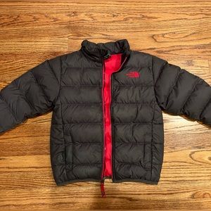 North Face Dark Grey Lightweight Puffer Coat/Jacket - size 7/8